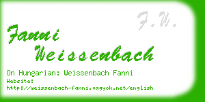 fanni weissenbach business card